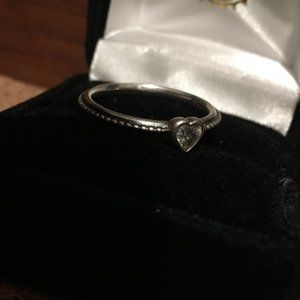 Pandora sterling silver cubic zirconia heart ring